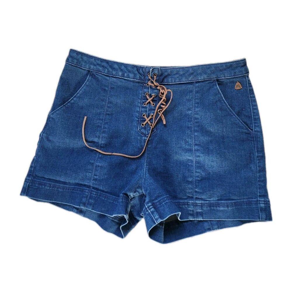 Idyllwind Miranda Lambert Womens Denim Shorts Lace Up Front Western Boho Sz 14